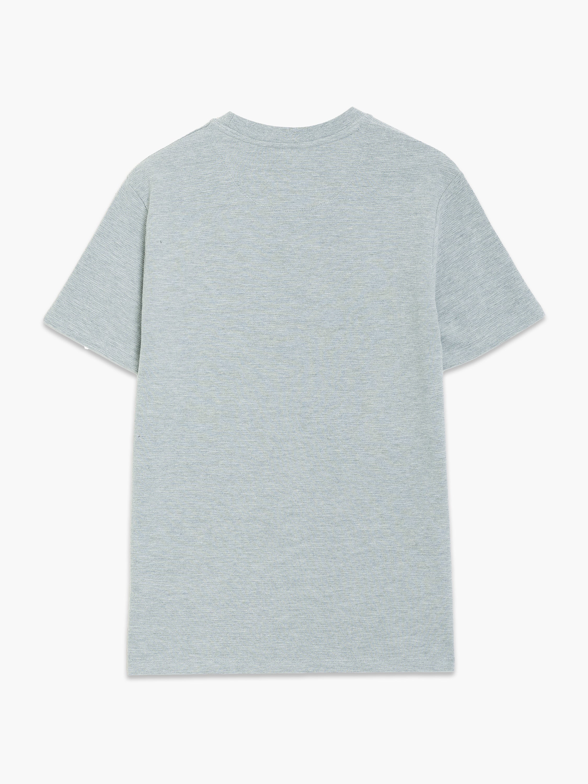 Short Sleeve Ottoman Texture Light Grey T-Shirt