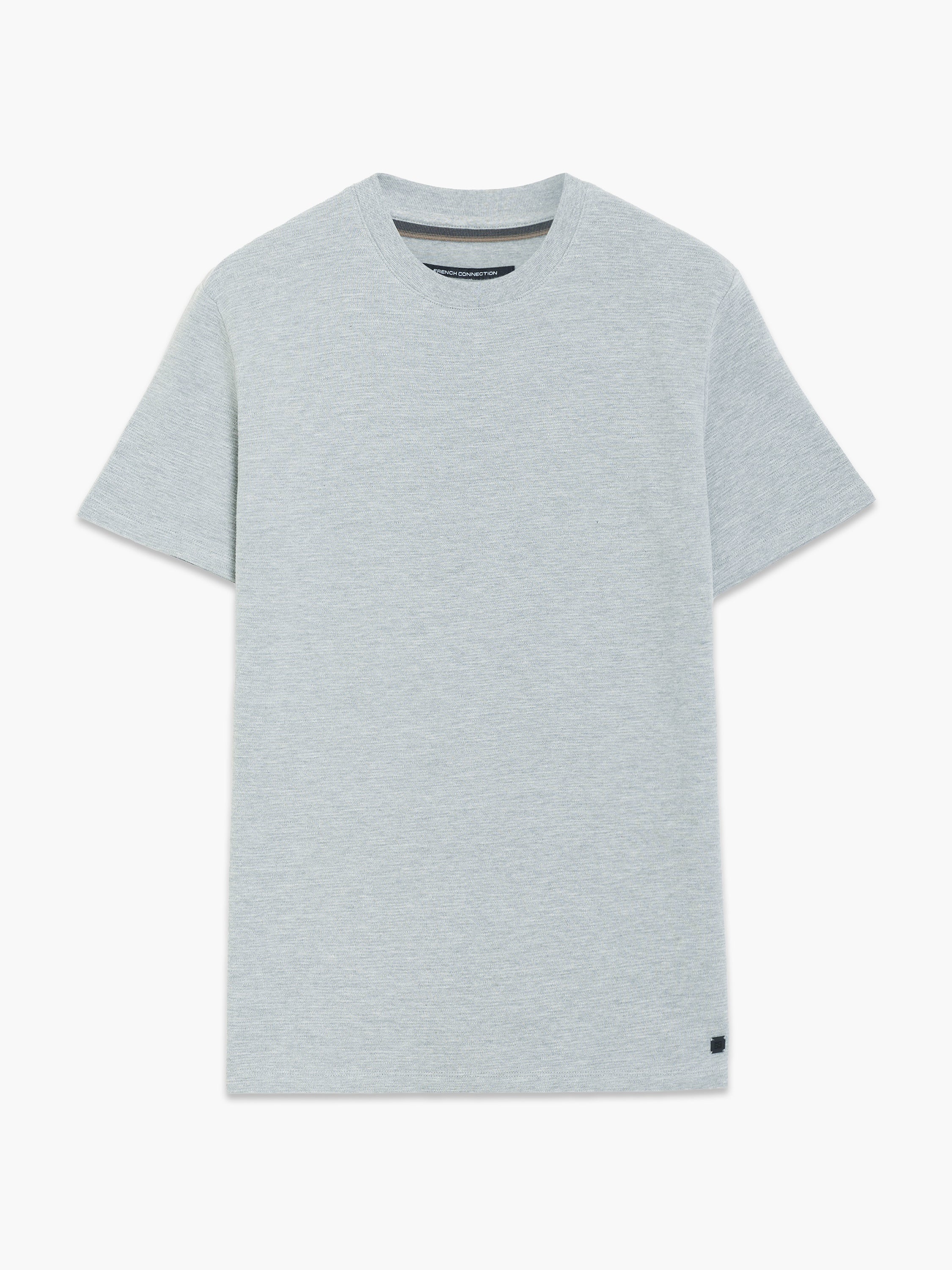 Short Sleeve Ottoman Texture Light Grey T-Shirt