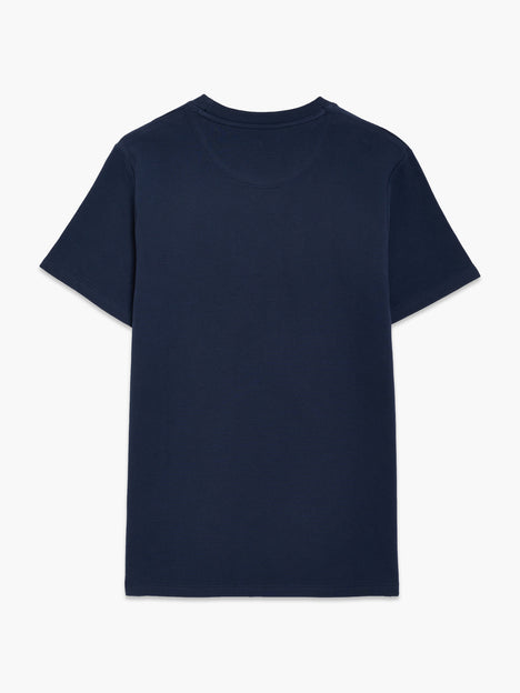 Short Sleeve Ottoman Texture Dark Blue T-Shirt