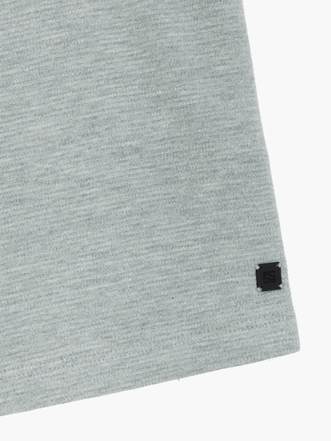 Short Sleeve Ottoman Collar Light Grey T-Shirt