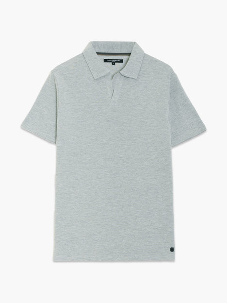 Short Sleeve Ottoman Collar Light Grey T-Shirt