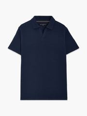 Short Sleeve Ottoman Collar Dark Blue T-Shirt