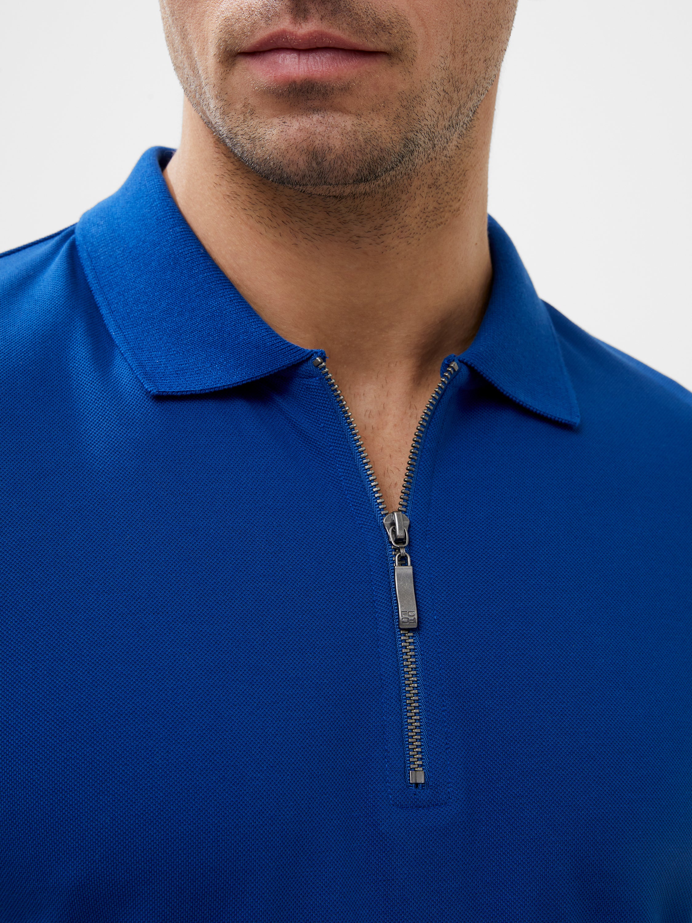 Short Sleeve Pique Zip Polo Shirt