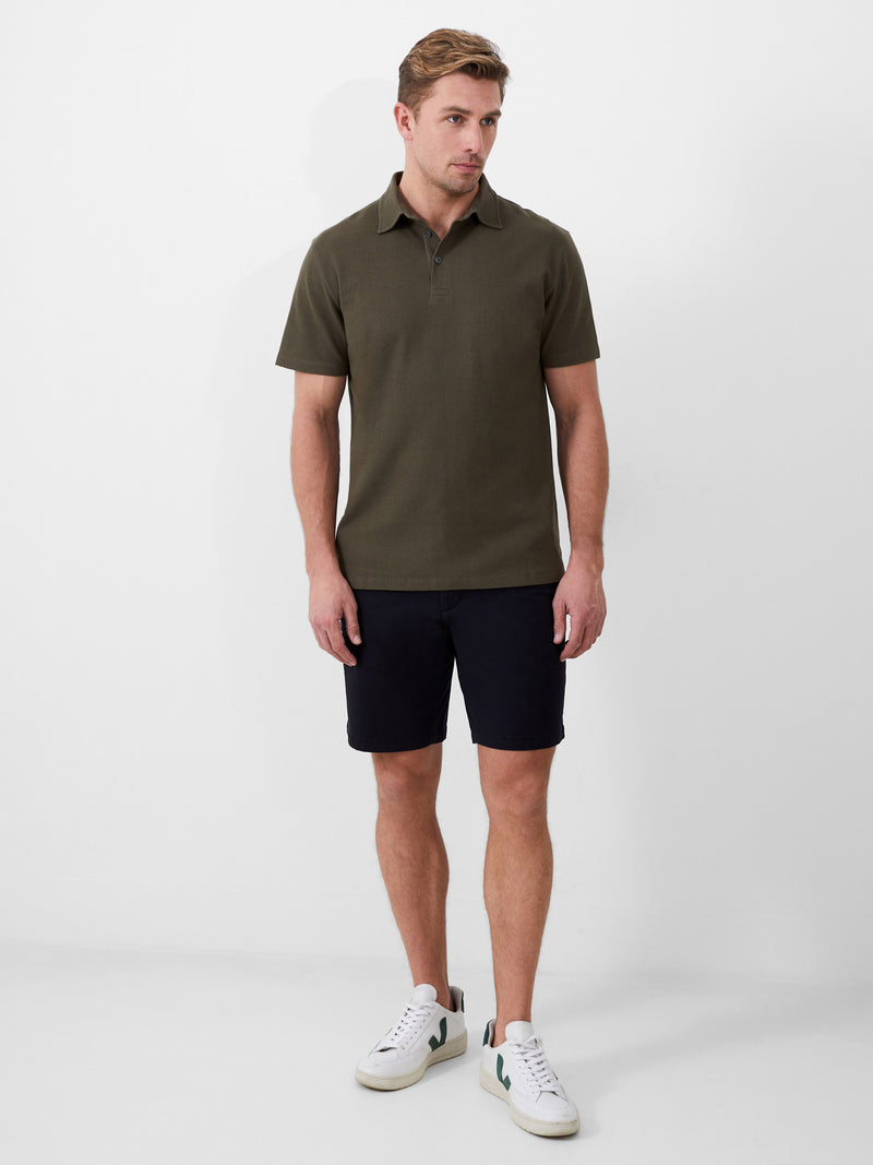 Grid Texture Polo Shirt