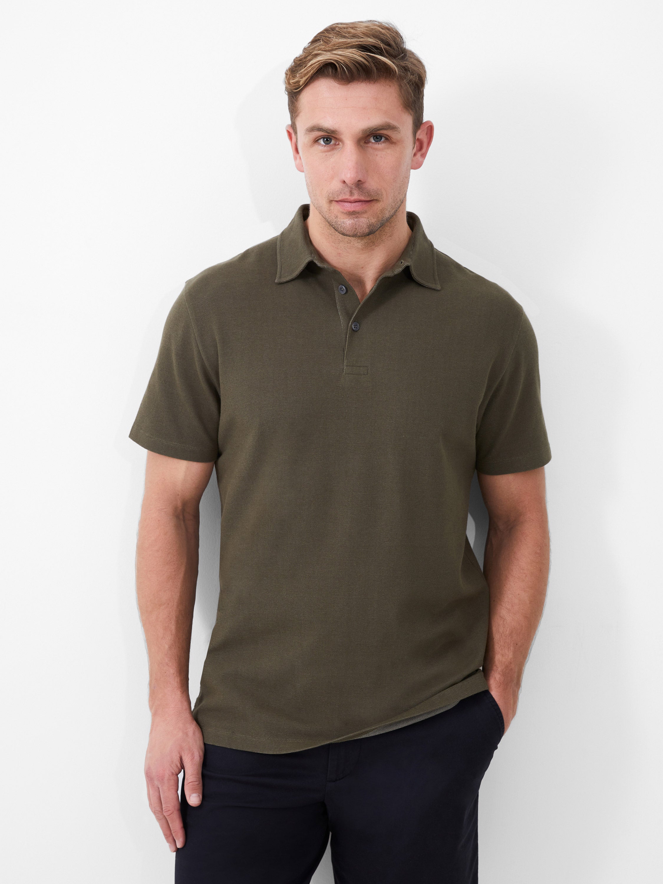 Grid Texture Polo Shirt
