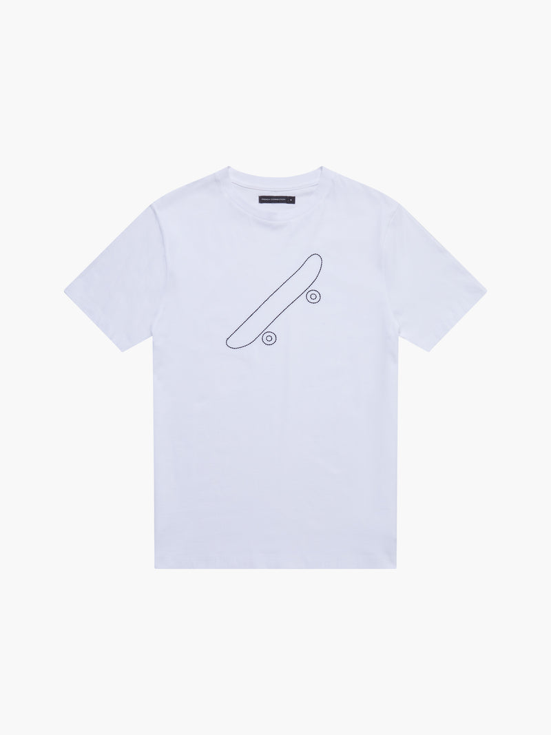 Embroidered Skateboard Graphic T-Shirt