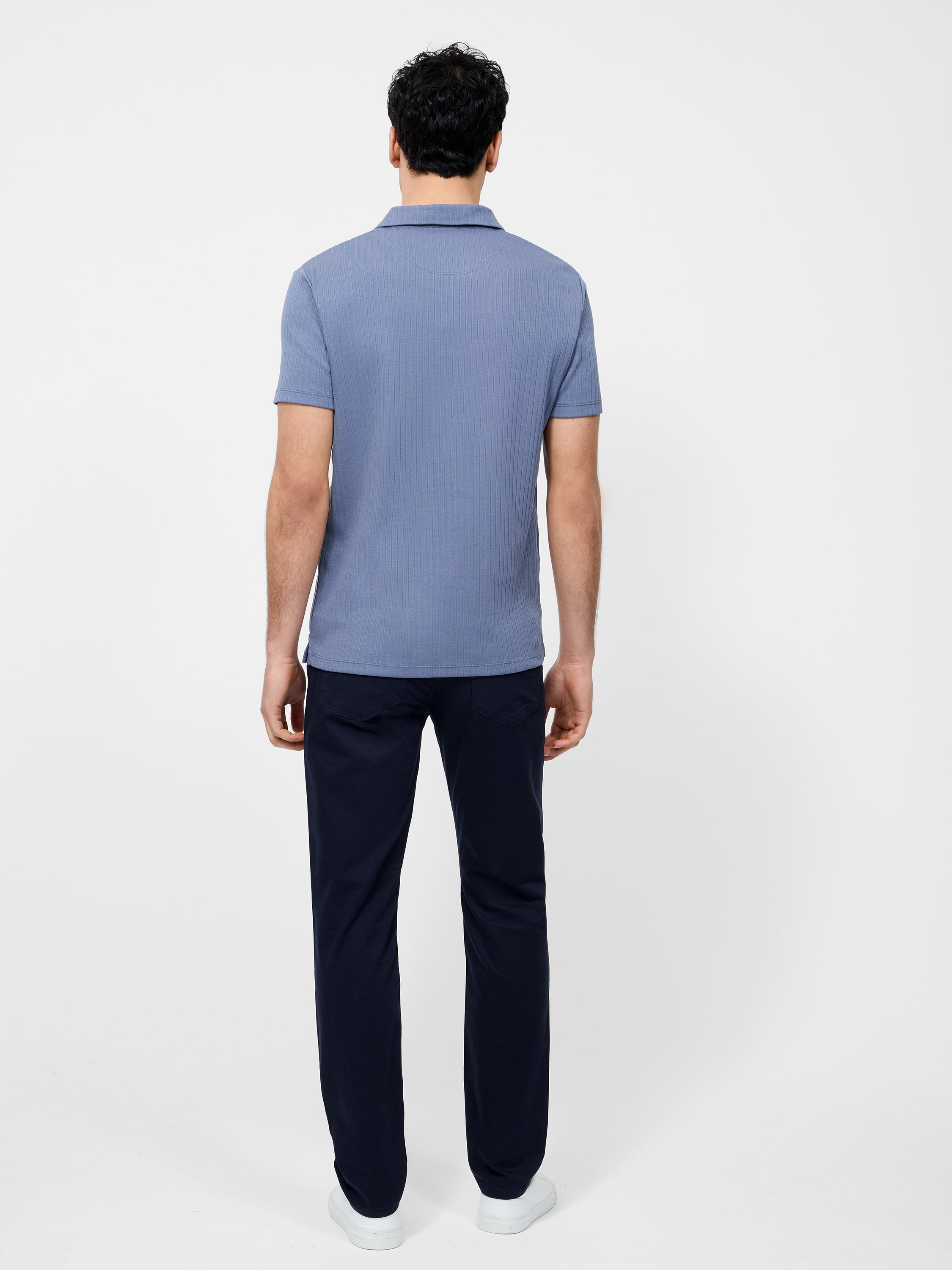 Variated Rib Short Sleeve Polo Shirt