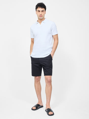 Variated Rib Short Sleeve Polo Shirt
