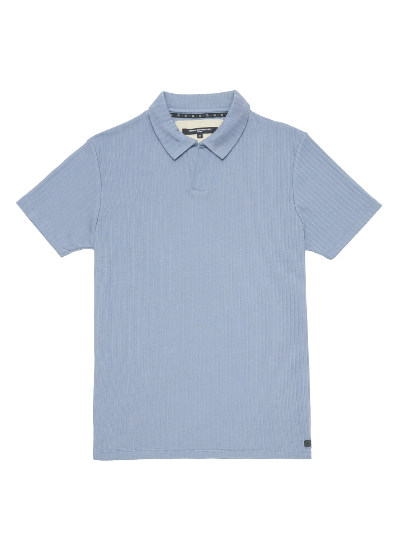 Variated Rib Short Sleeve Polo Shirt