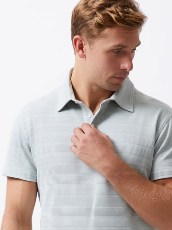 Textured Button Polo Shirt