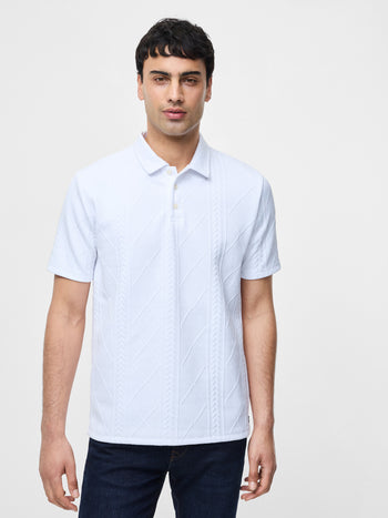 Short Sleeve Jacquard Polo Shirt