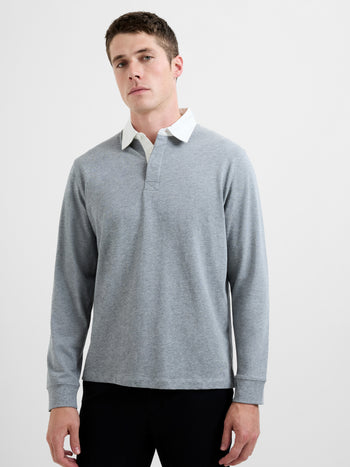 Plain Rugby Polo Long Sleeve Shirt