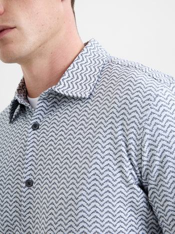 Slim Fit Zigzag Stripe Shirt