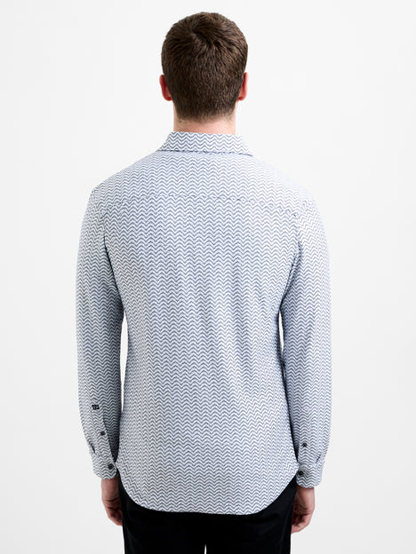 Slim Fit Zigzag Stripe Shirt
