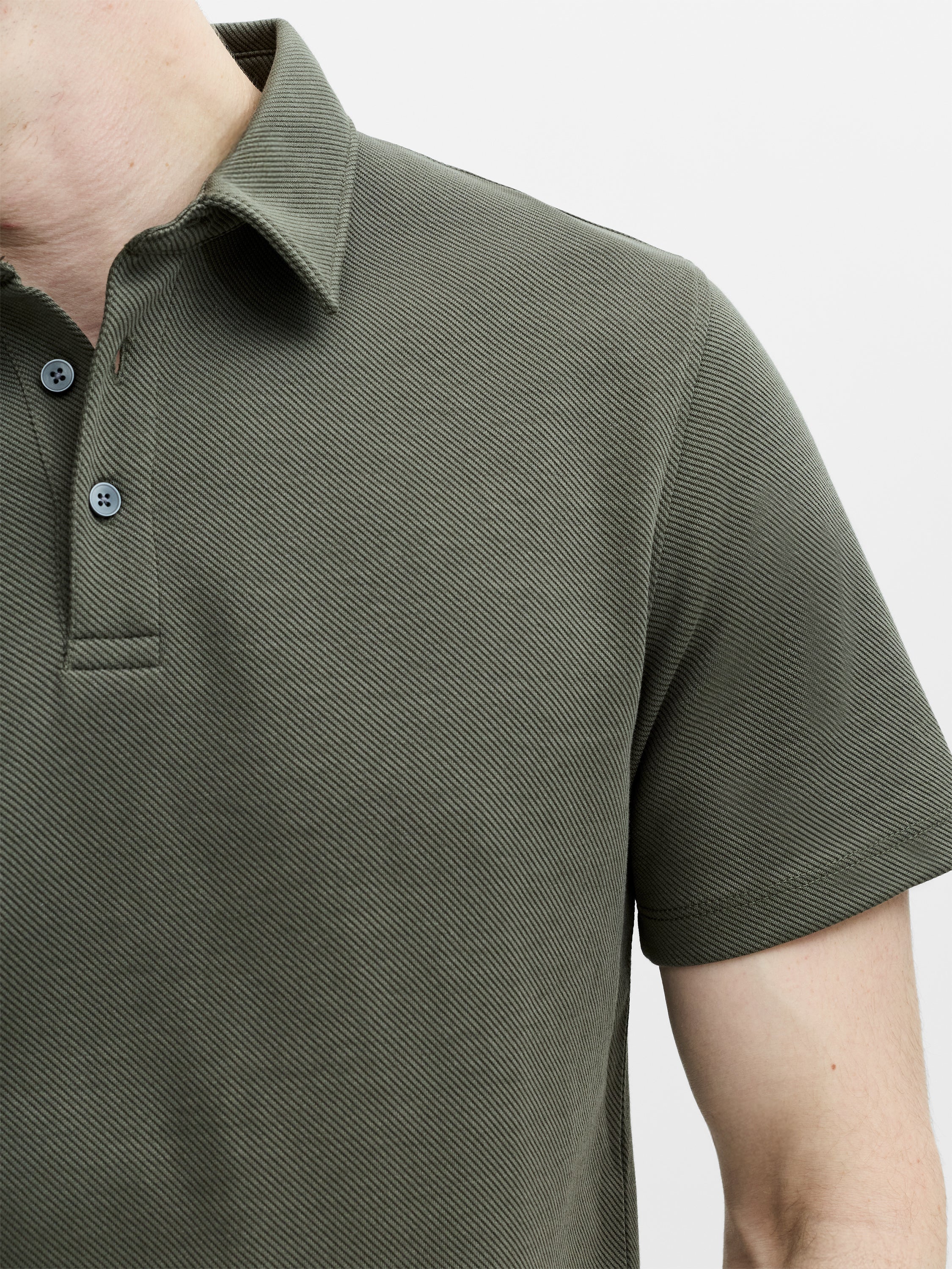 Short Sleeve Diagonal Stripe Polo Shirt