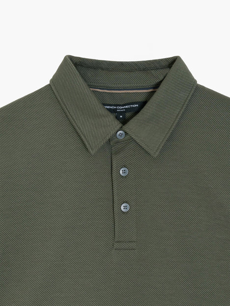Short Sleeve Diagonal Stripe Polo Shirt