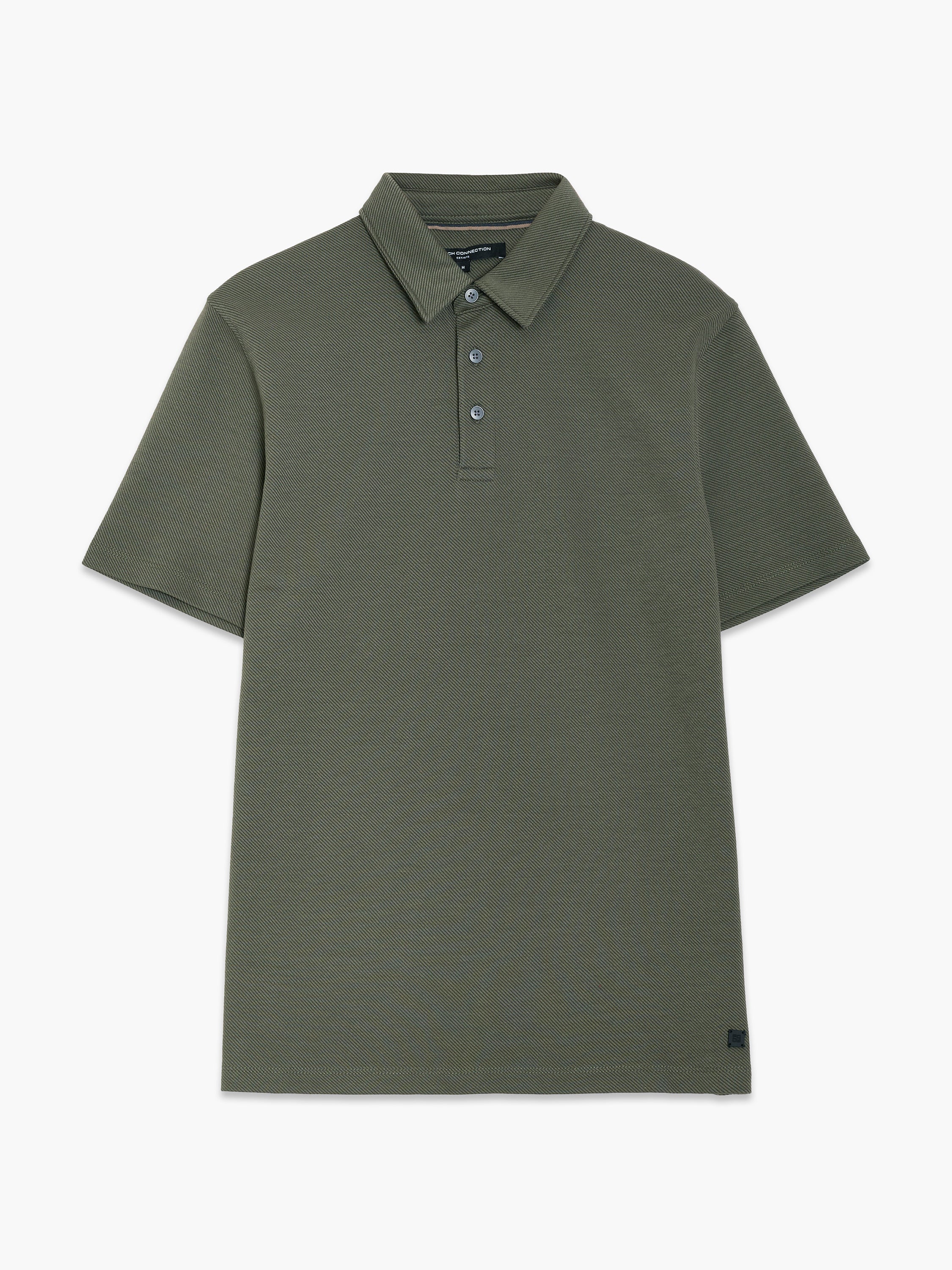 Short Sleeve Diagonal Stripe Polo Shirt