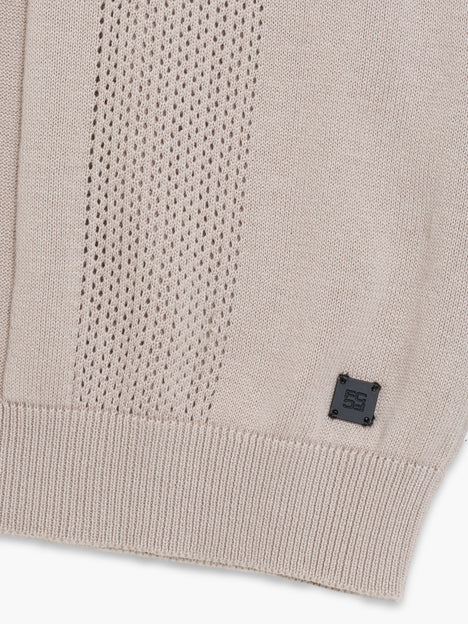 Link Stitch Stone Crew Neck Jumper