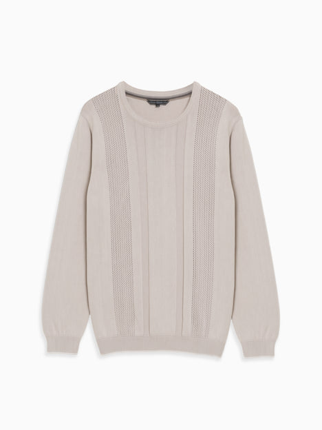 Link Stitch Stone Crew Neck Jumper