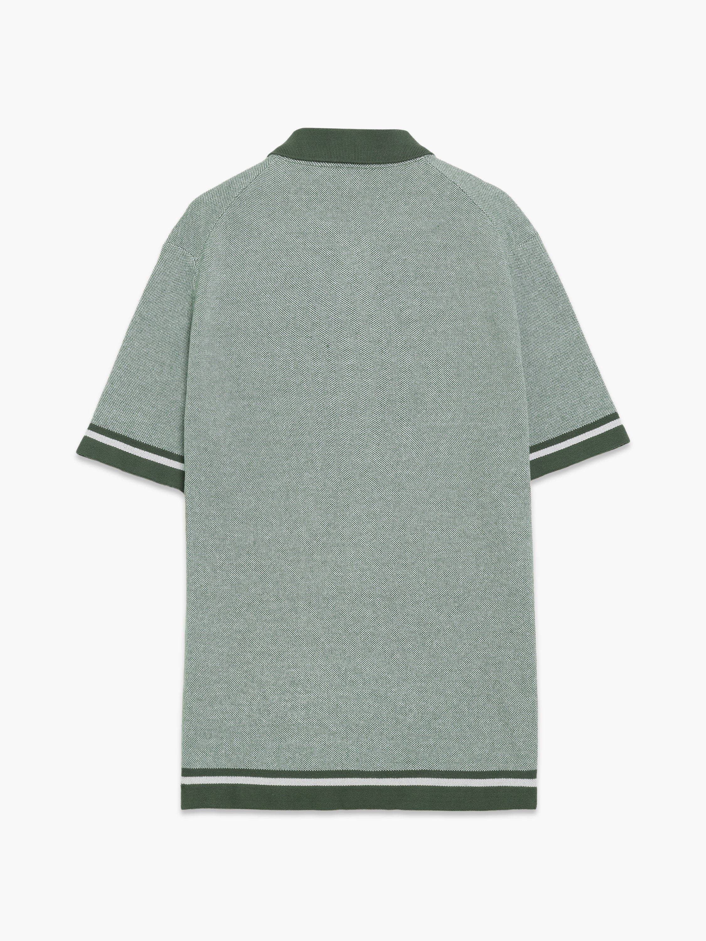 Short Sleeve Retro Tipped Knit Green Polo Shirt