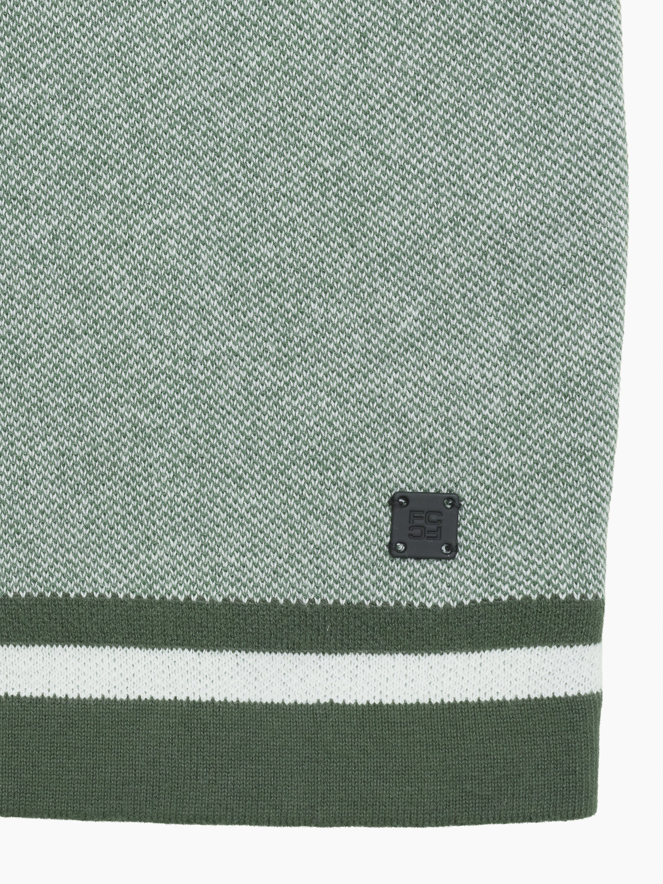 Short Sleeve Retro Tipped Knit Green Polo Shirt
