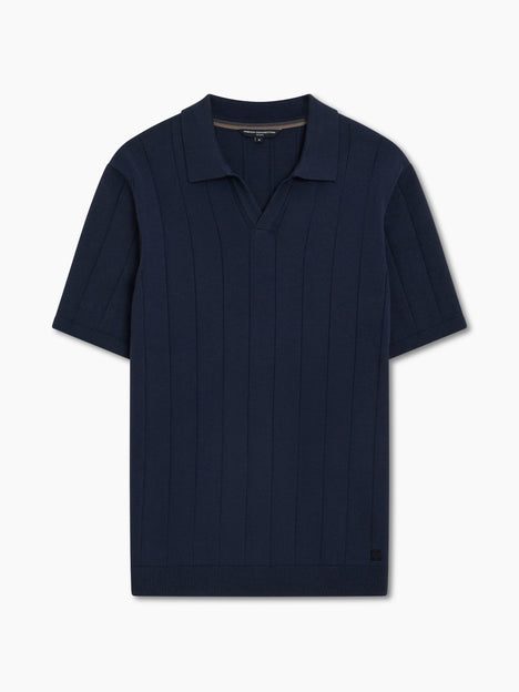 Short Sleeve Trophy Knit Navy Polo Shirt