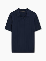 Short Sleeve Trophy Knit Navy Polo Shirt