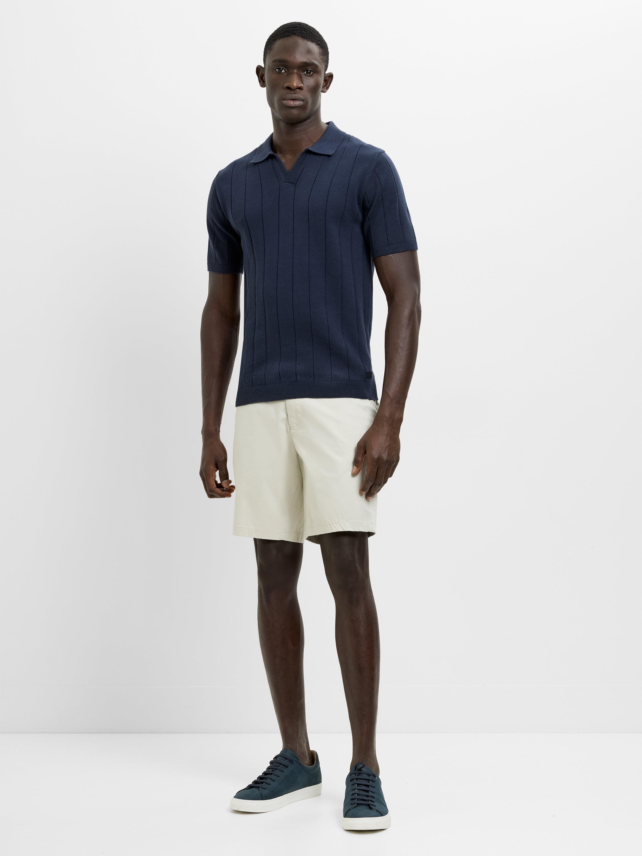 Short Sleeve Trophy Knit Navy Polo Shirt
