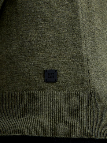 3 Button Long Sleeve Knit Polo Shirt