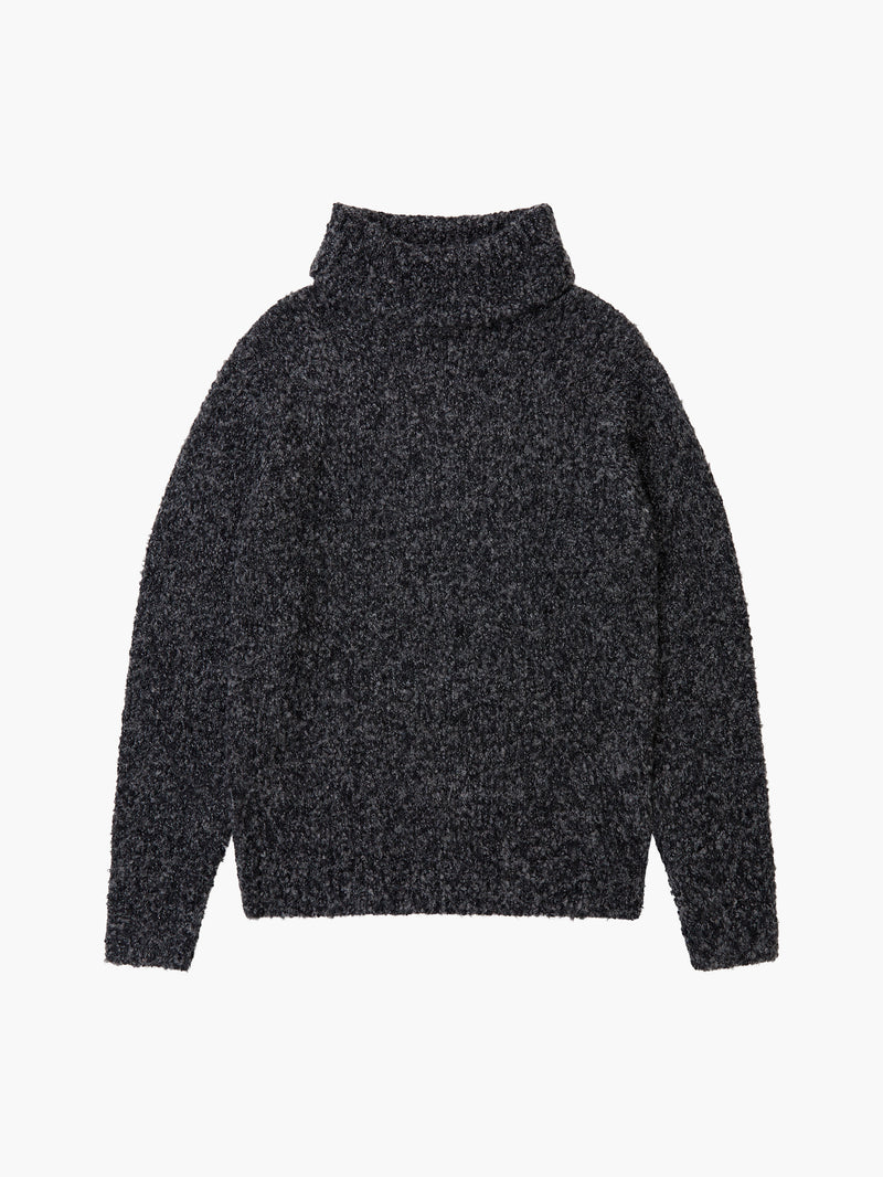 Twisted Boucle Roll Neck Jumper