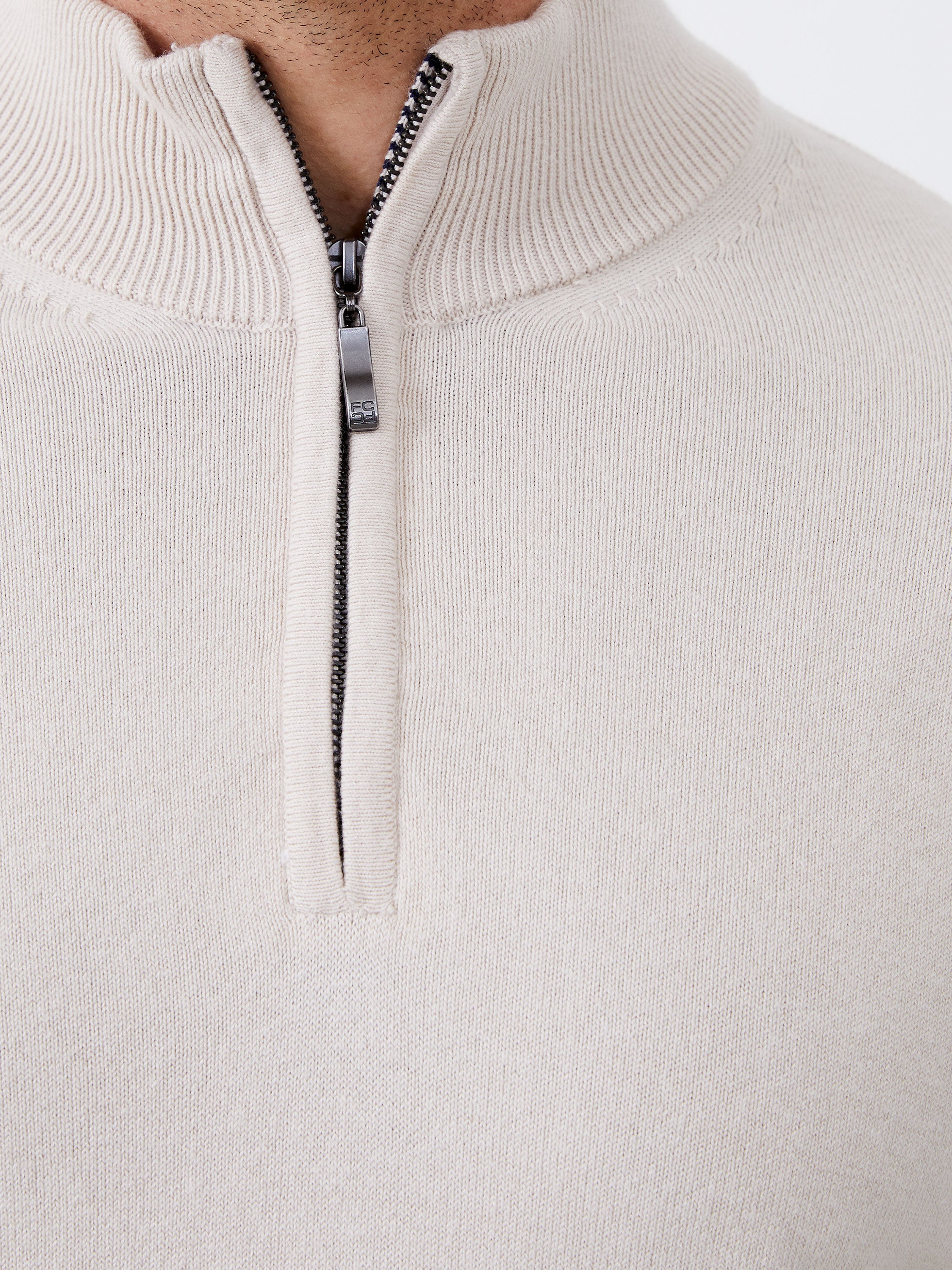 Half Zip Funnel Neck Jumper