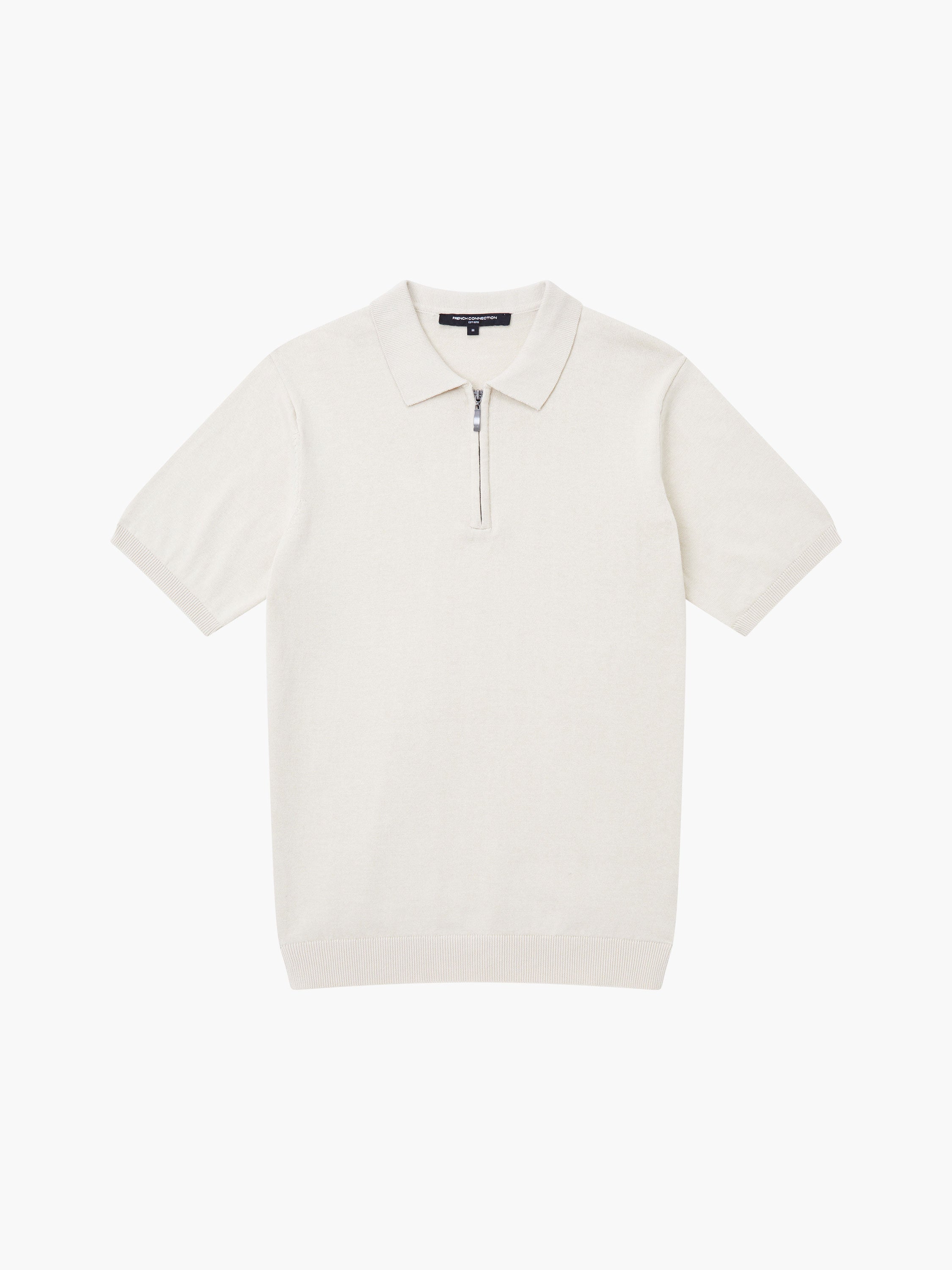 Zip Neck Short Sleeve Polo Shirt