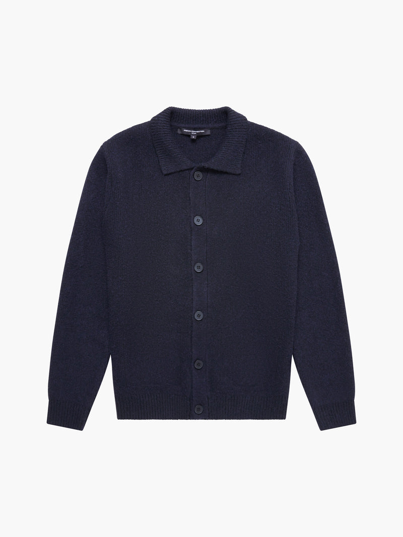 Collared Button-Down Knit Cardigan