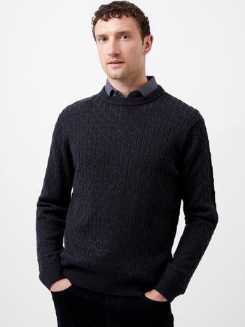 Two Tone Cable Knit Jumper