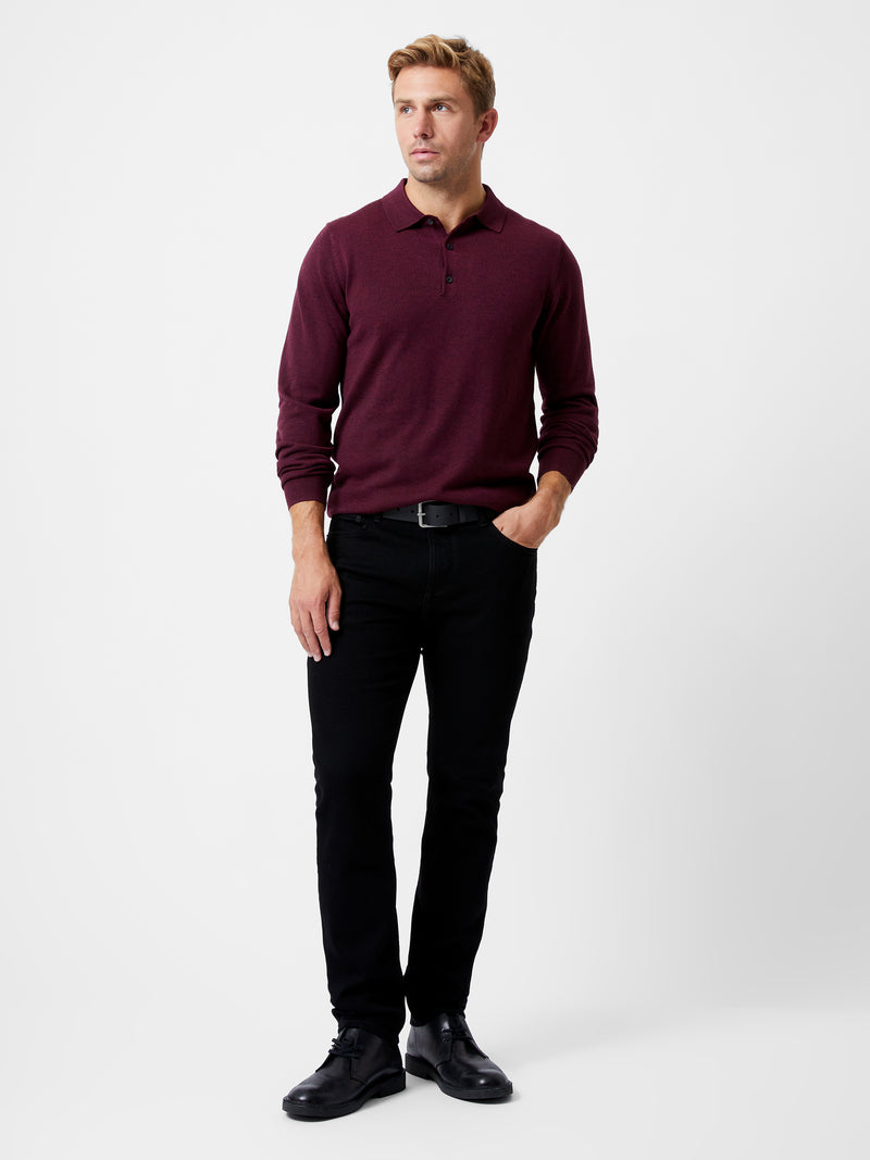 3 Button Knit Polo Shirt