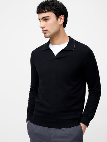 Long Sleeve Trophy Knit Polo Shirt