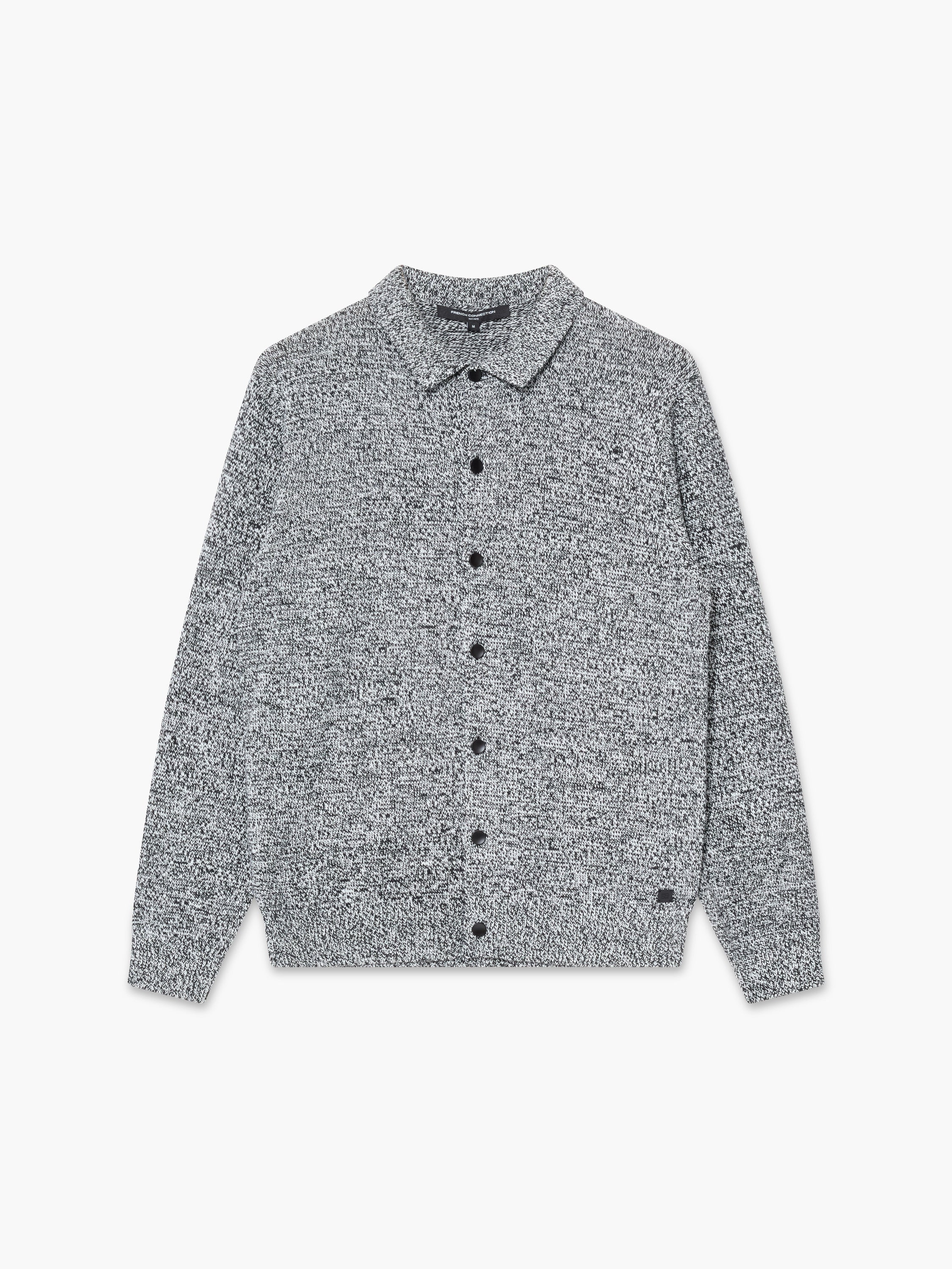 Long Sleeve Melange Knitted Shirt