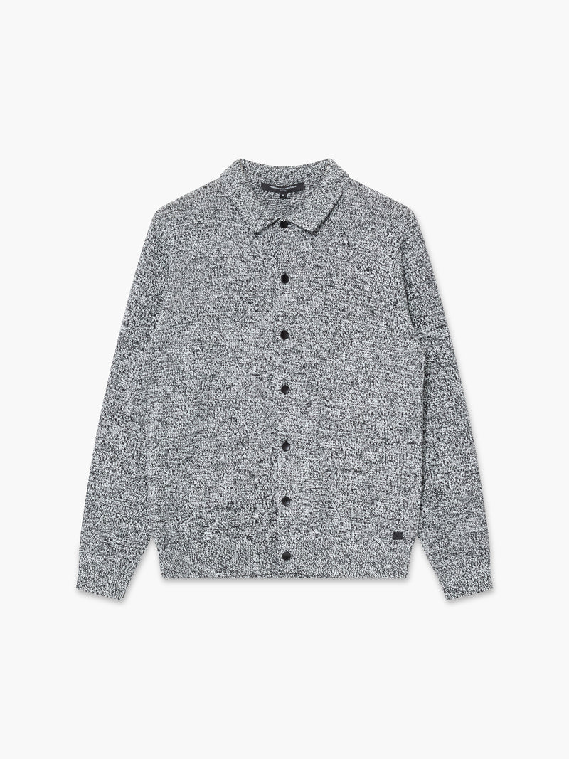 Long Sleeve Melange Knitted Shirt