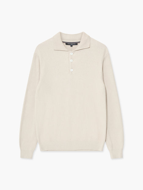 Heavy Knitted Long Sleeve Polo Jumper