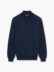 Birdseye Long Sleeve Zip Through Jumper