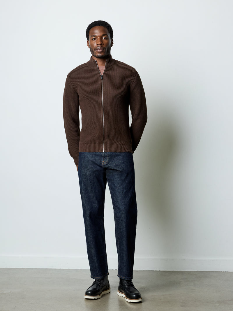 Full Zip Funnel Neck Jumper