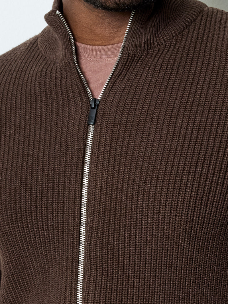 Full Zip Funnel Neck Jumper