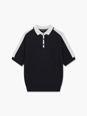 Intarsia Short Sleeve Polo Shirt