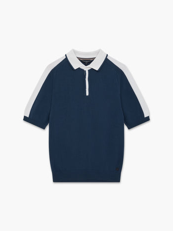 Intarsia Short Sleeve Polo Shirt