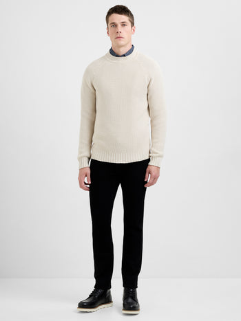Crew Neck Purl Stitch Jumper