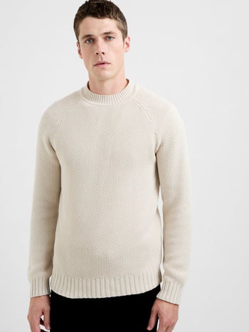 Crew Neck Purl Stitch Jumper