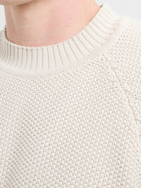 Crew Neck Pearl Stitch Jumper