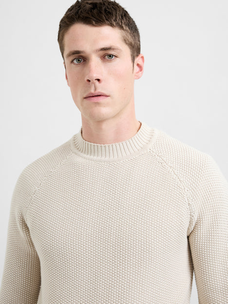 Crew Neck Pearl Stitch Jumper