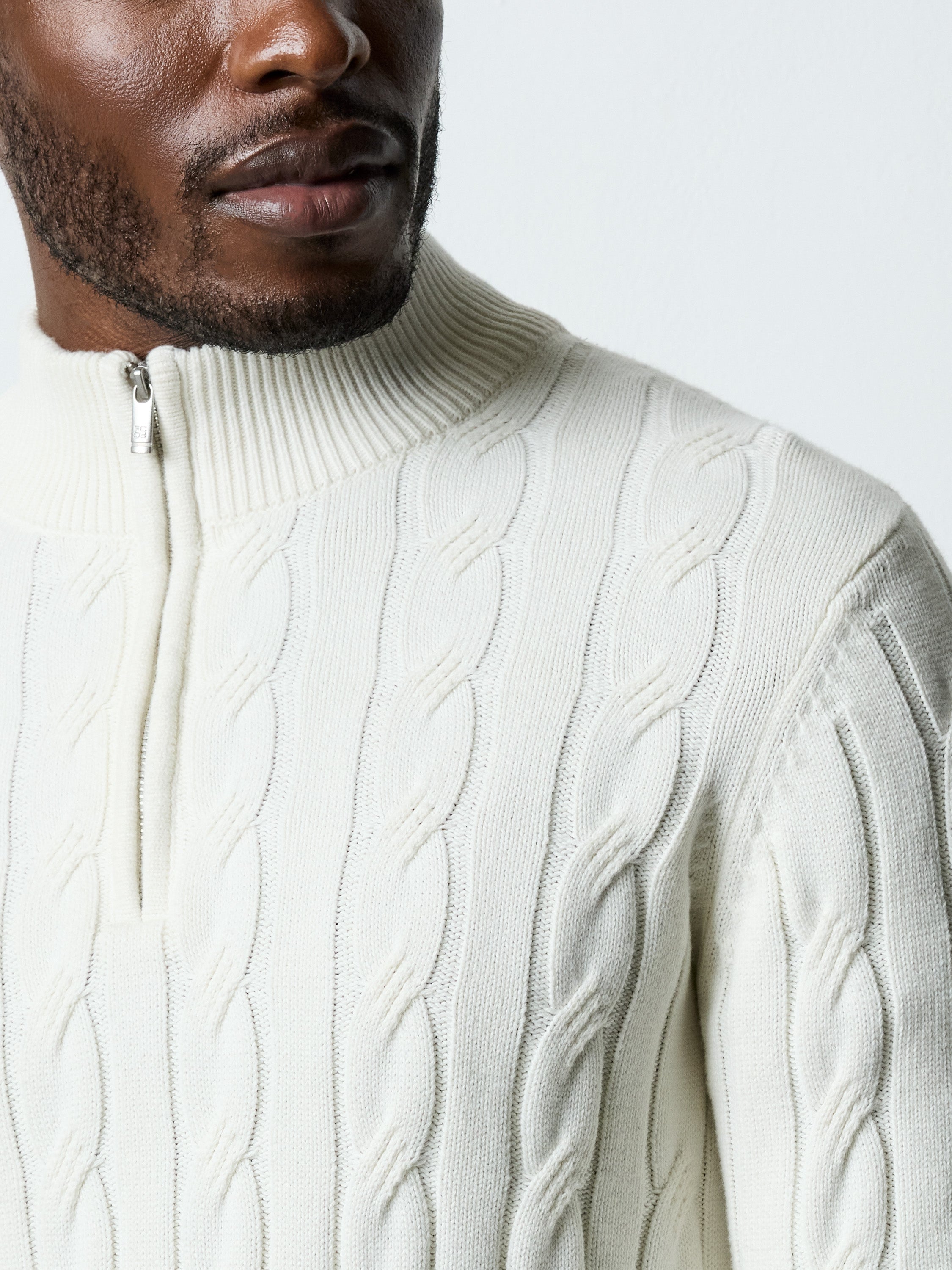 Half Zip Cable Knit Jumper