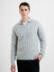 Cable Knit Trophy Neck Polo Jumper
